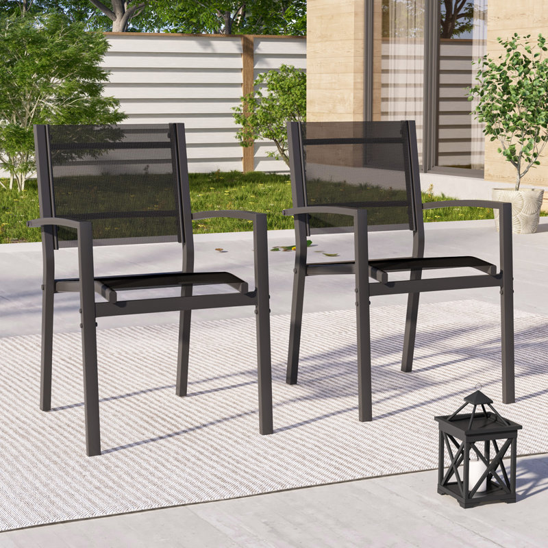 Chaise de patio (ensemble de 2), Noir