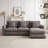 Modular Sofa with Ottoman,3 Cushions and 3 Pillows for Living Room-2139409540