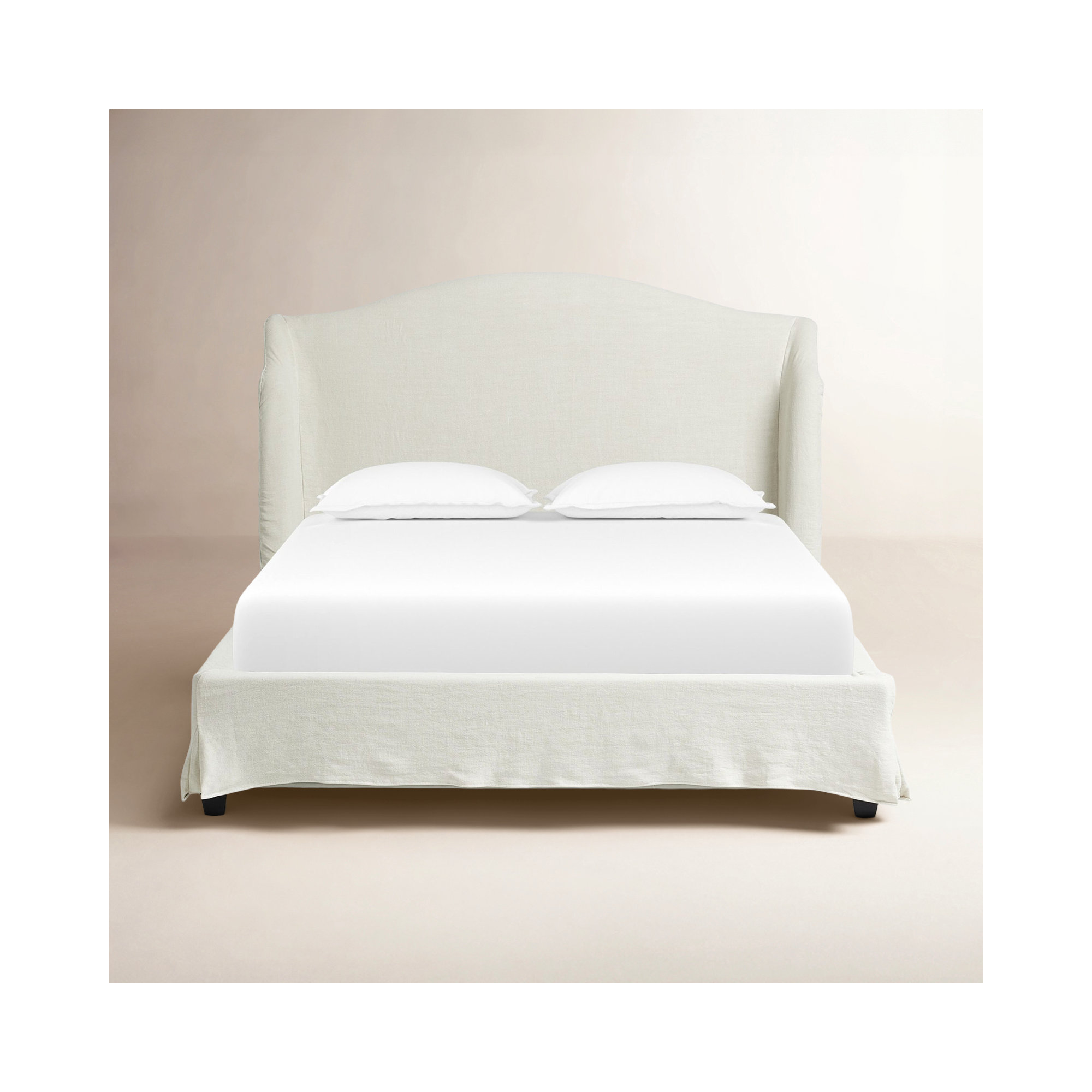 Mulberry Upholstered Wingback Bed, King, Broadway Mist