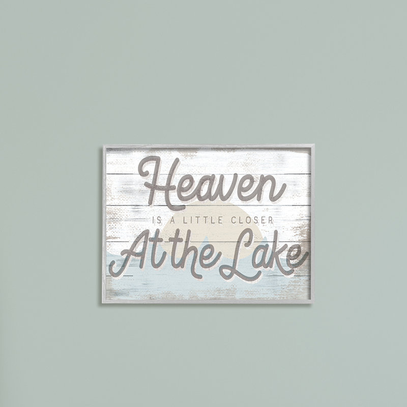 «Heaven's Closer at the Lake», phrase «Sunrise Waves», H 16 po x l 20 po x P 1,5 po, Estampe numérique Farmhouse