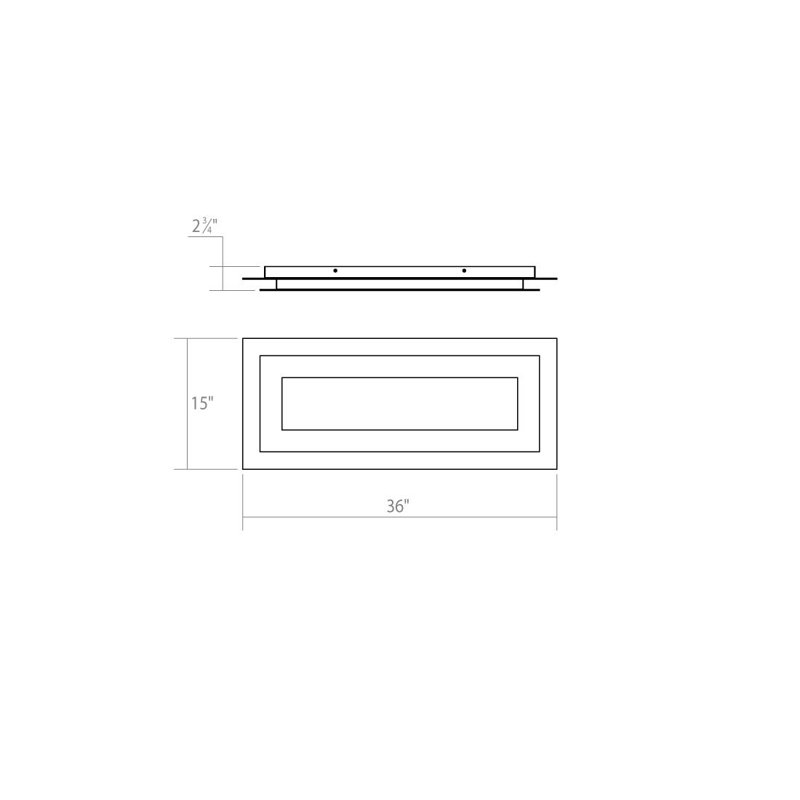 Sleek White Aluminum LED Ceiling Light Fixture 36 in