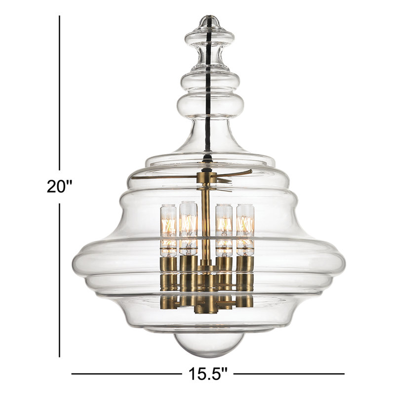 Washington 4 - Light Pendant, Aged Brass