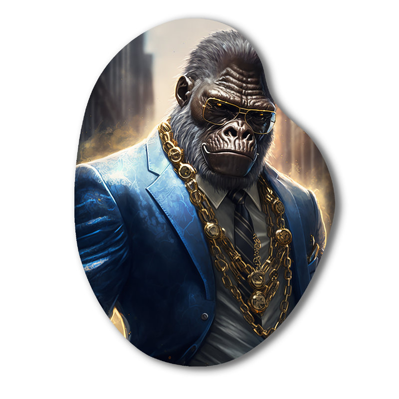 Décoration murale irrégulière en métal Eyota - Gorilla Pear, H 30 po x l 22 po