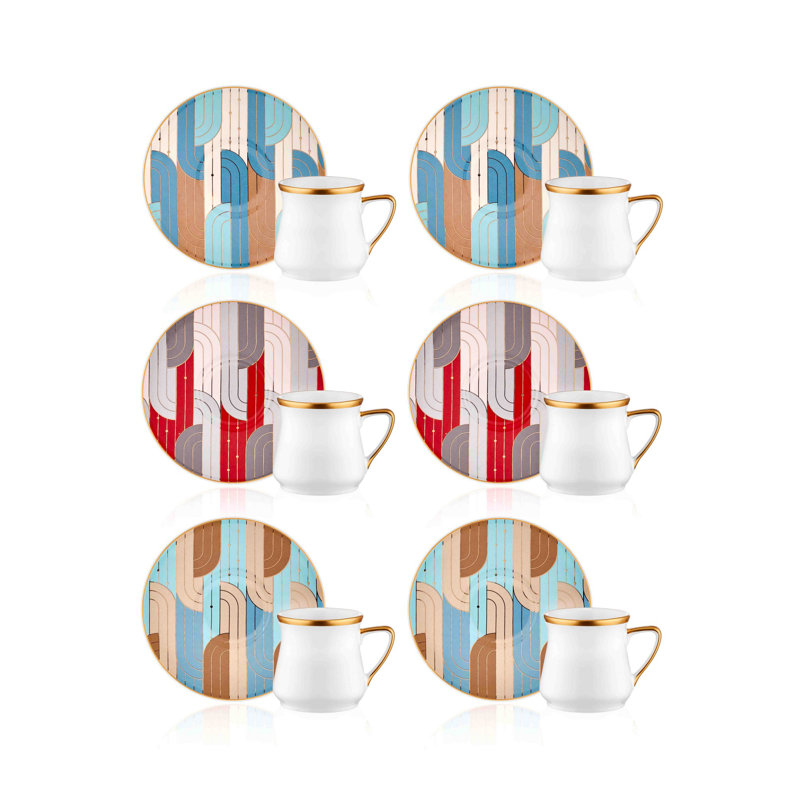 Ensemble de 6 tasses à café Brettany