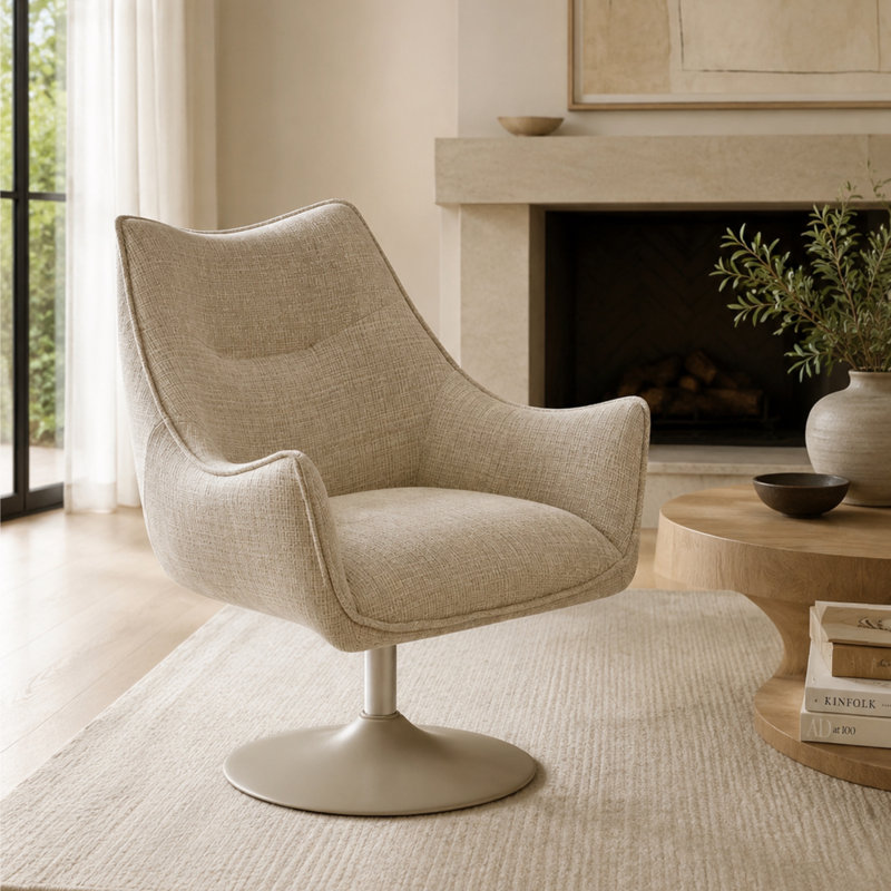 Upholstered Swivel Accent Chair