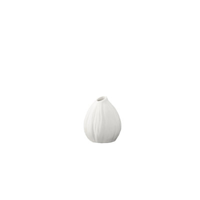 Ceramic Round Bellied Vase Matte Finish White