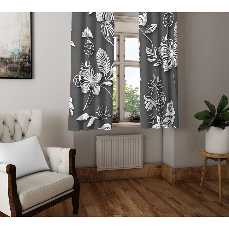 Paire de rideaux semi-transparents en polyester Daryn, L 20 po x L 52 po