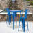 Toquerville Square Metal Indoor-Outdoor Bar Table Set with 2 Stools with Backs-22243637