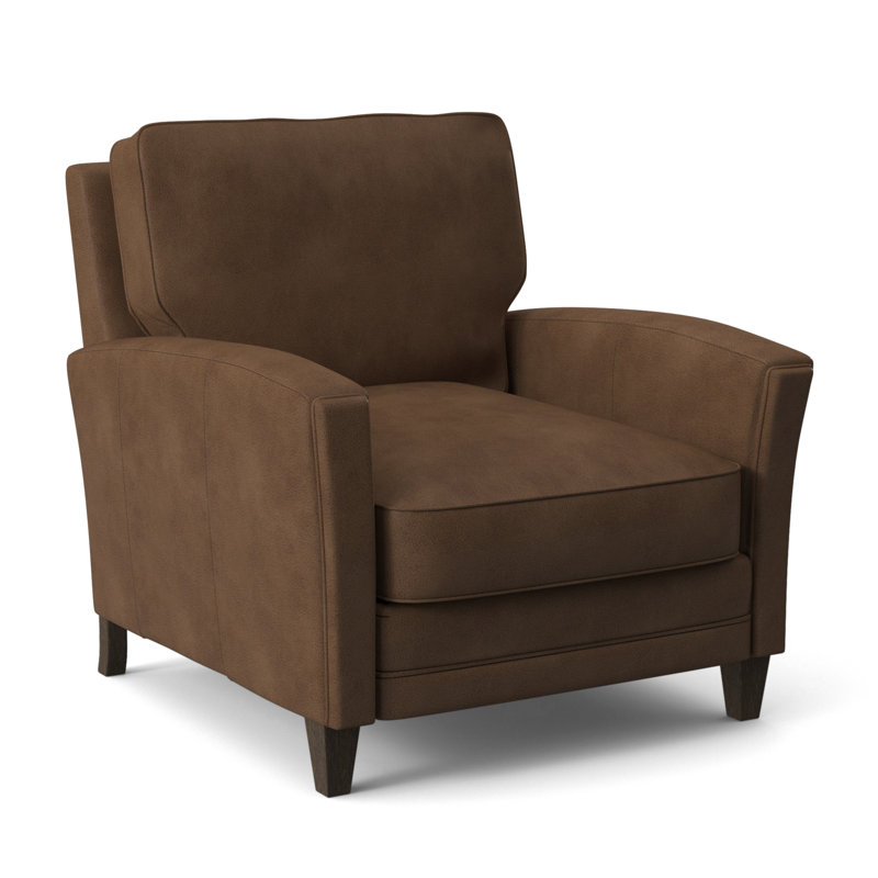 Zion Armchair, Cobblestone, Aline Fumo Genuine Leather
