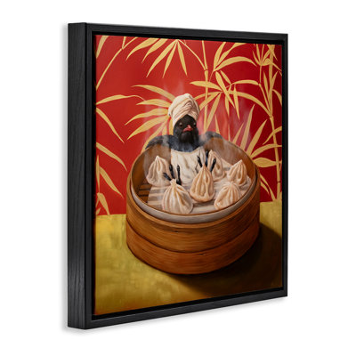Cadre flottant Bamboo Steamer Bird, design par Lucia Heffernan
