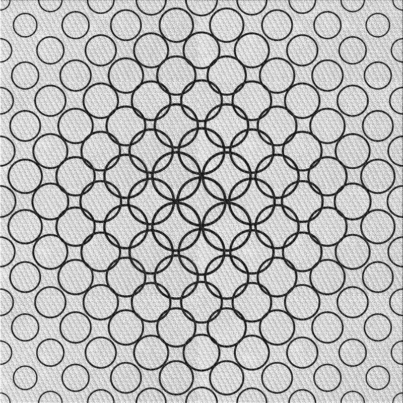 Tapis blanc cassé à motif, Carré 3 pi