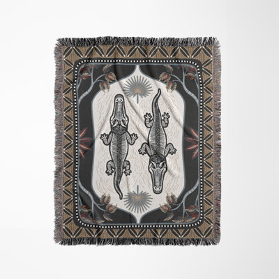 Crito Crocodile Cotton Blend Blanket Throw