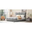 Lit plateforme tapissier en velours gris-878701411