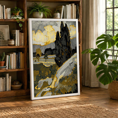 Cypress Rising Art Deco - Wrapped Canvas