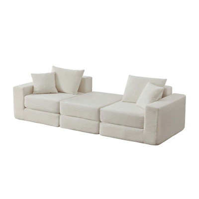 Modular Cloud Sofa with L-Shape Chaise and No Assembly