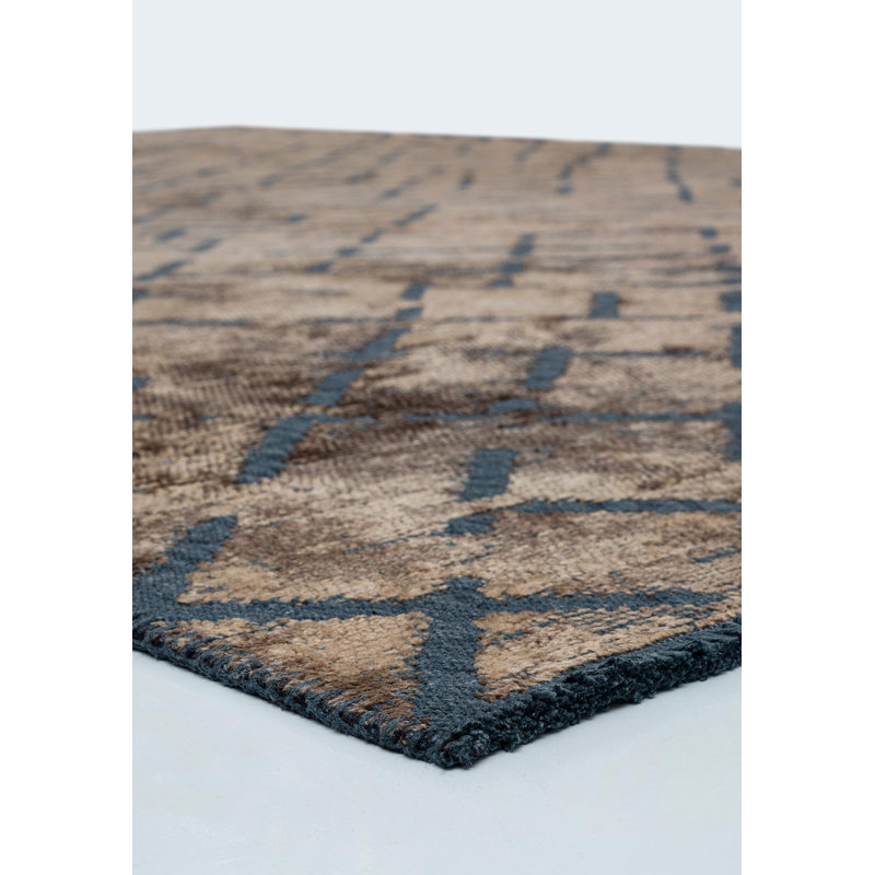 Rapture Abstract Area Rug in Brown, Rectangle 9' x 12'