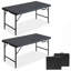 4Ft Black Multi-Functional Outdoor Folding Leisure Picnic Game Party Table (2-Pack Boxed)