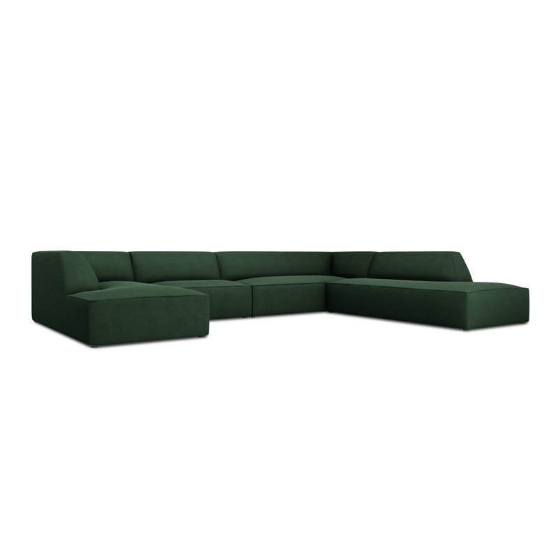 Ironesha 7 Seater Large Sectional, Right Hand Facing, Green