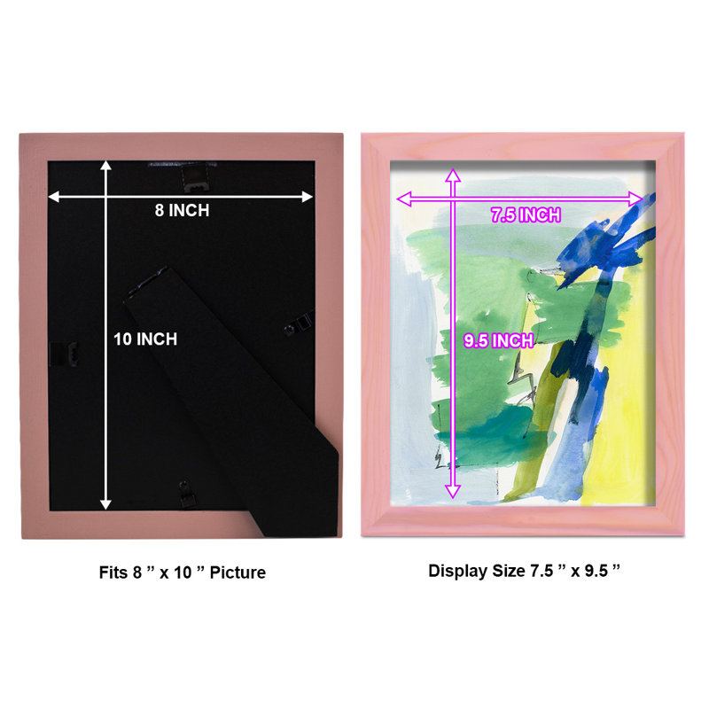 Wicklow III - Imprimé, Papier avec cadre rose, H 11 po x l 9 po x P 1 po
