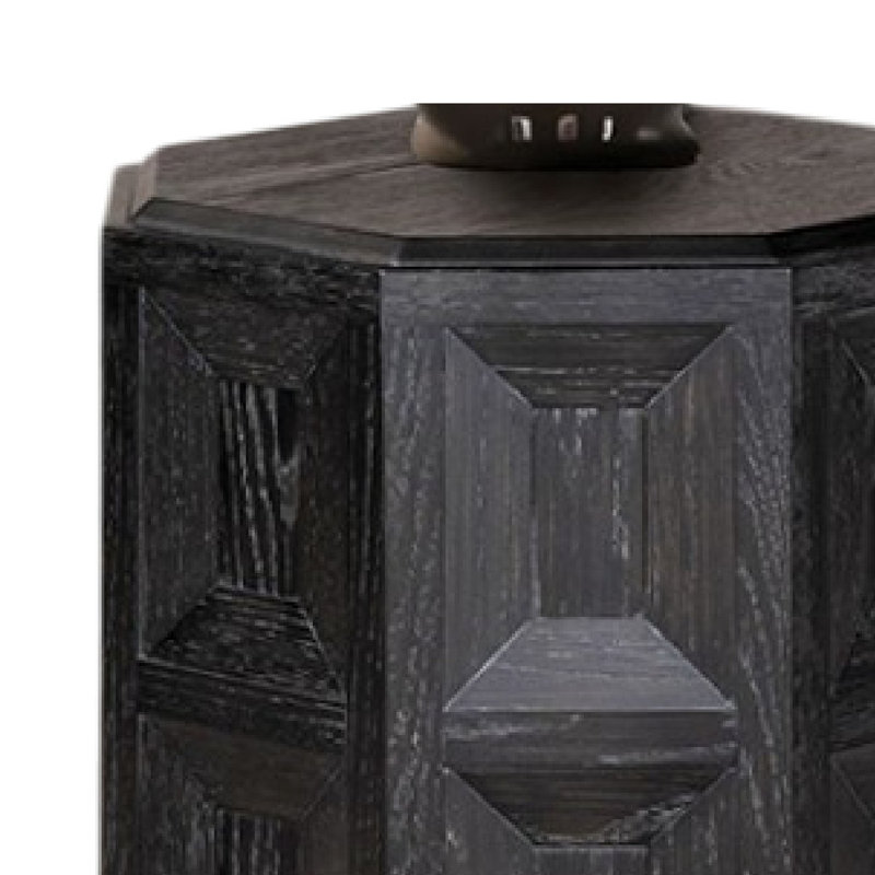 Table de bout d'appoint Kizie, bois brun, rectangulaire 20 pouces, Noir