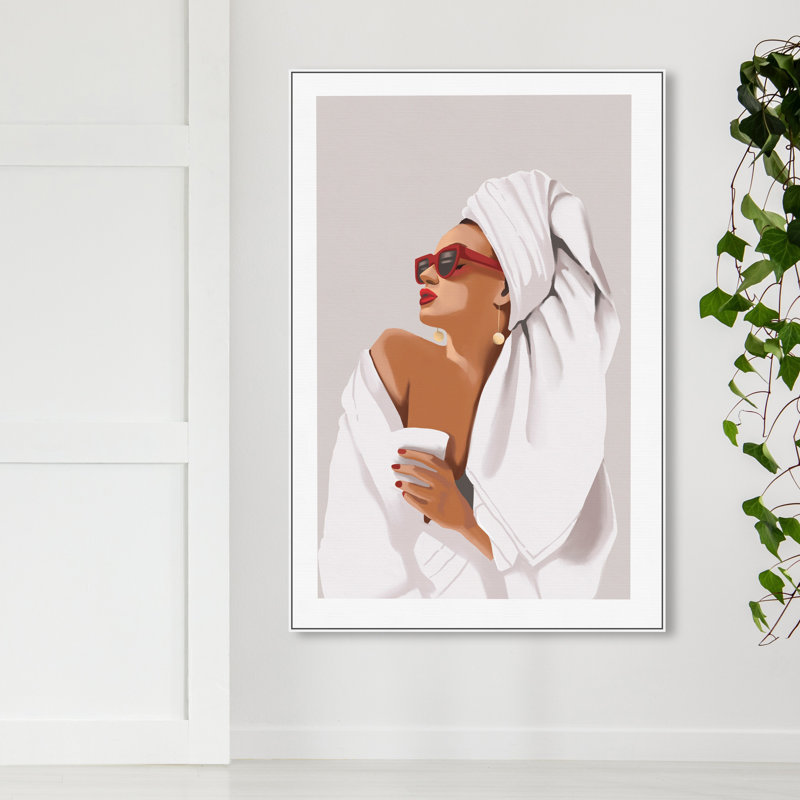«Her Morning routine» - impression, H 30 po x l 20 po, Toile tendue, Sans cadre
