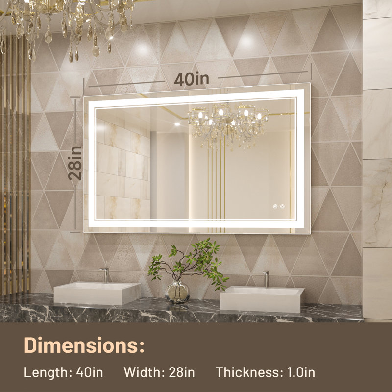 Miroir de salle de bain Kaelia, 28 po x 40 po