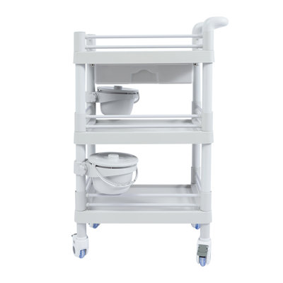 3 Tiers Movable Beauty Salon Storage Cart With Drawer and Wheels