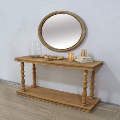 Miroir rond en rotin 31,9 po