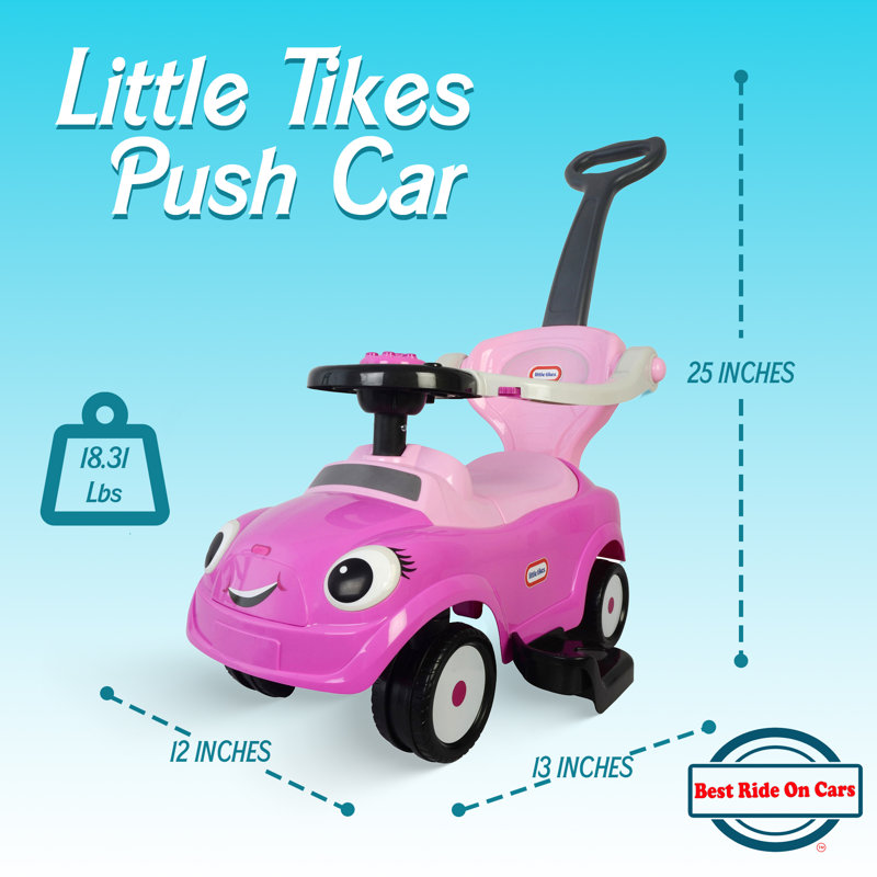 Best Ride On Cars Push/Pull Ride On, Pink, 15'' H x 12'' W x 25'' D