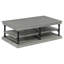 Table basse en bois 55,1 "avec pieds noirs