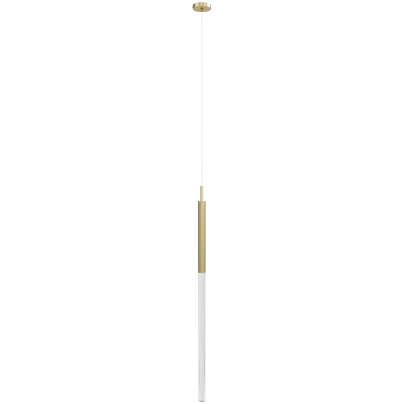 Main Street Collection 1 Light Snow Acyrlic Pendant, Brushed Brass