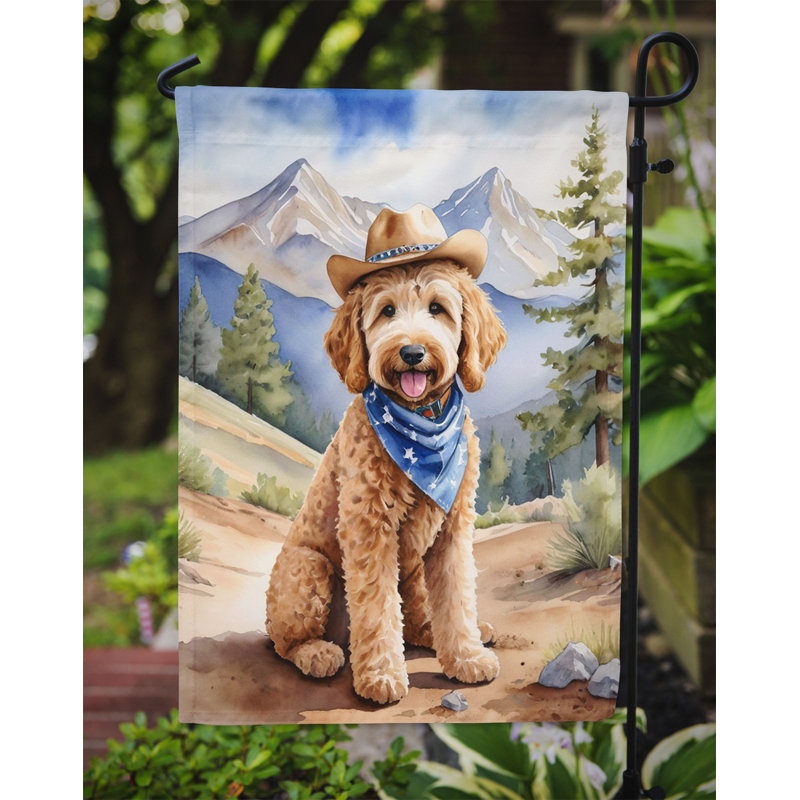 Drapeau Cowboy Welcome Garden, Goldendoodle