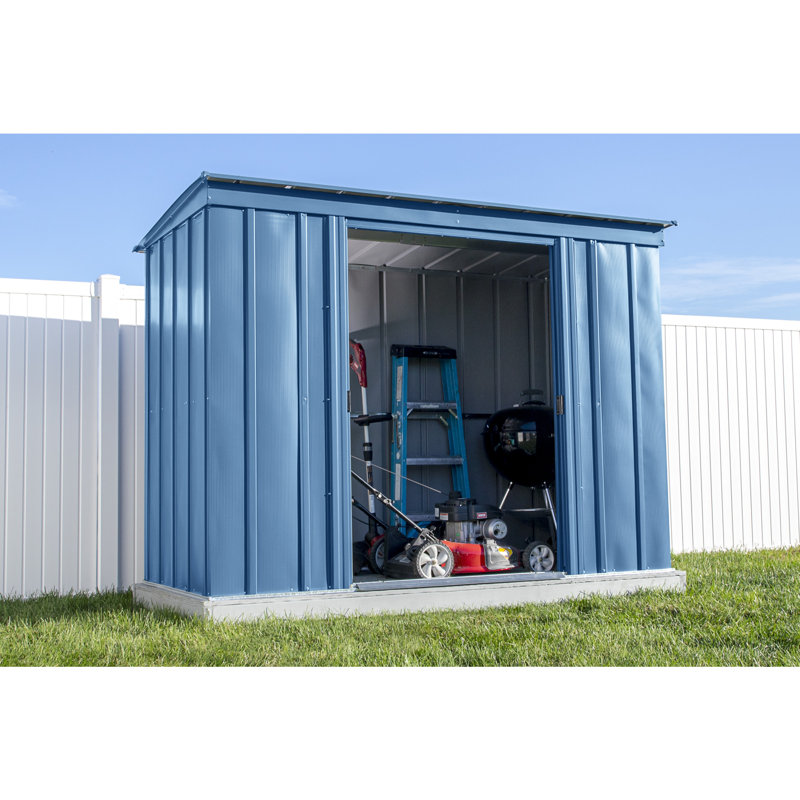 8 ft. x 4 ft. Blue Grey Galvanized Steel Storage Shed