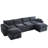 Modular Sofa Set: Extra-large U-shaped Frameless Sofa With Footstool, No Assembly Required-973442429