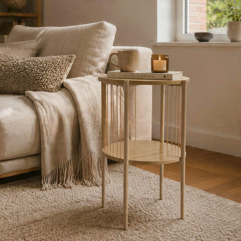 Round Paper Rope End Side Table