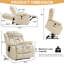 Dual Motor Leather Power Lift Recliner, Infinite Position Lay Flat, Heat & Massage for Adult&Elderly-662165055