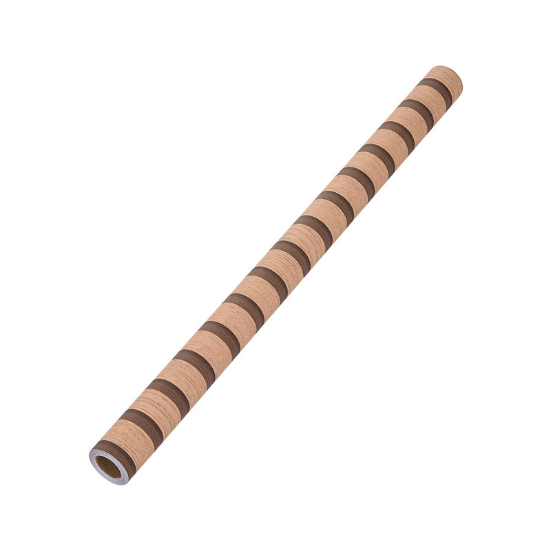 Self-Adhesive Wood Grain Stripe PVC Wallpaper, 500 cm L x 60 cm W, Orange