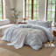 Ensemble de housse de couette rayé 100% coton délavé DONEUS-118101062-120141896