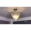 15.35" Modern Tiered Crystal Semi Flush Mount, 3 Finishes (Gold/Silver/Black), E14 Base, No Bulb-114803074
