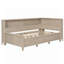 Lit de jour fonctionnel en bois avec de nombreuses tablettes et tiroirs de rangement, parfait pour les espaces de vie organisés et confortables-1227231136