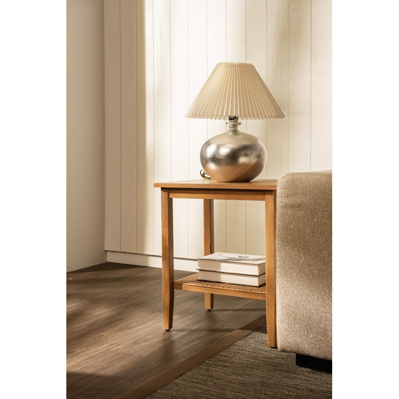 Liora - Rectangular Rattan Accent Table, Brown