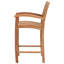 Teak Wood Abaco Outdoor Patio Barstool With Arms