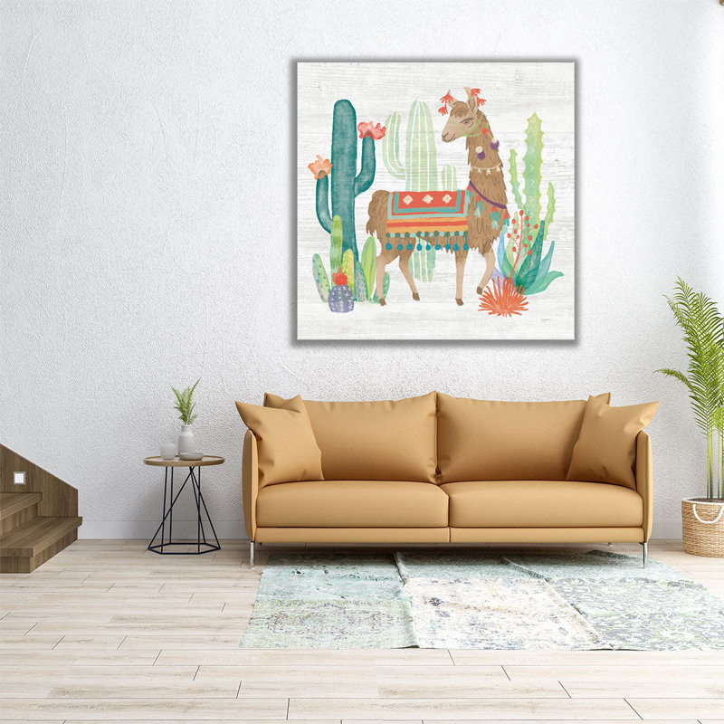 «Lovely Llamas III», reproduction d'art sur toile, H 20 po x l 20 po