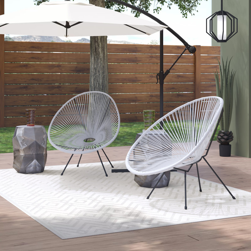 Chaise de patio ovale Sampson, blanc