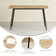 Table de salle à manger moderne en bois minimaliste avec pieds en métal noir