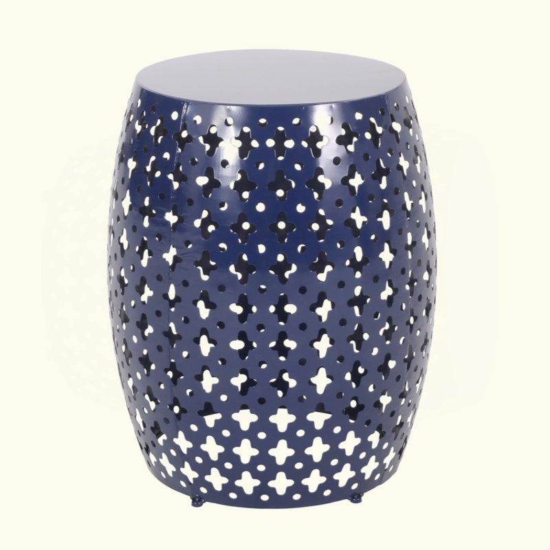 Outdoor End Table, Navy Blue, 1
