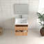 Ensemble de meuble-lavabo mural 24 po avec 2 tiroirs de rangement, lavabo intégré en résine blanche