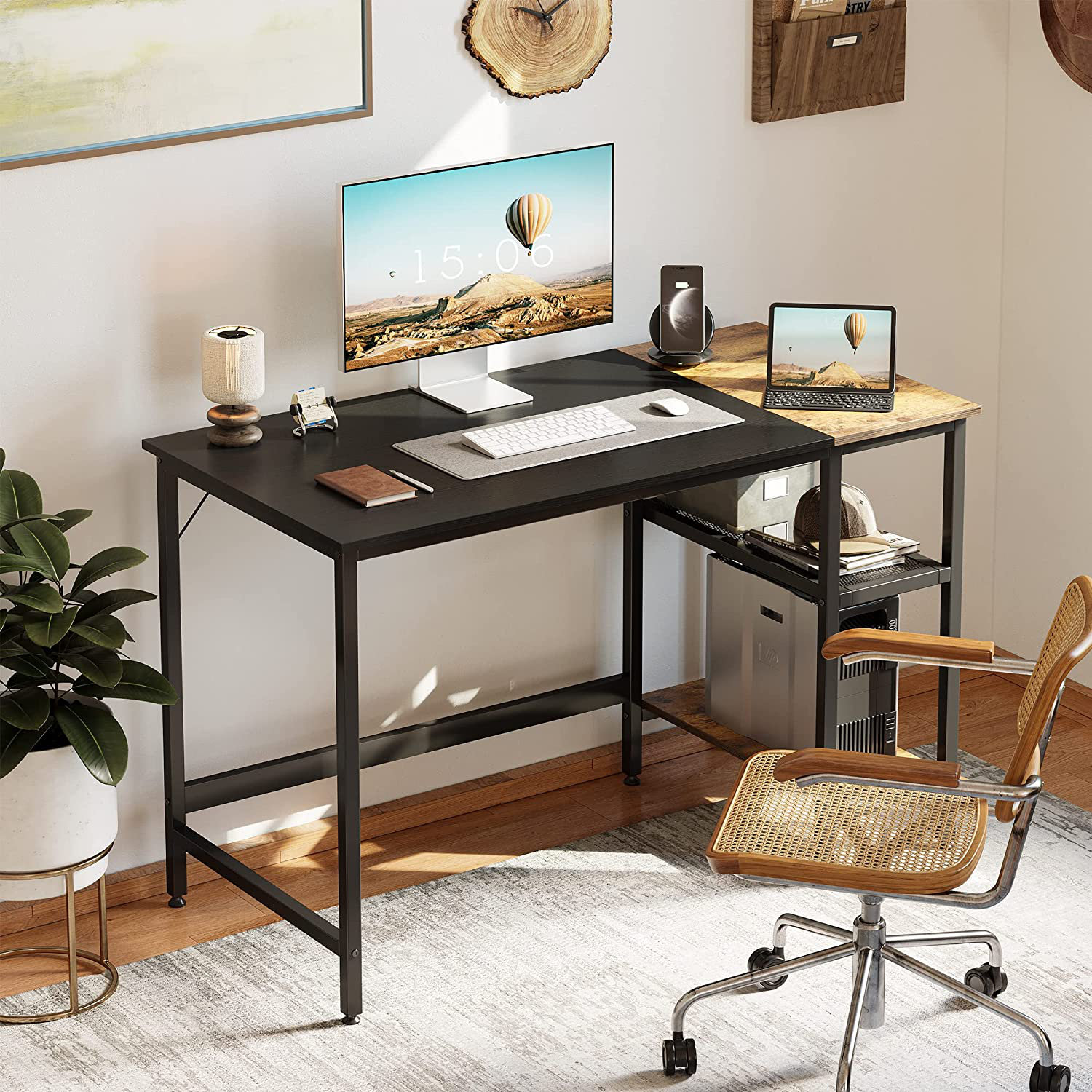 17 Stories Computer Home Office Desk, 47 Inch Small Desk Study Writing ...