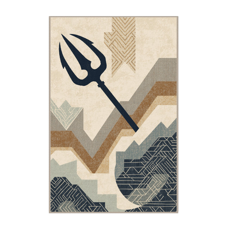 Tapis côtier beige lavable à la machine Titus Poseidon, 3 x 5