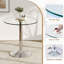 Ensemble de table de bar ronde en verre trempé avec élévateur et chaises rotatives à 360 °-115116128